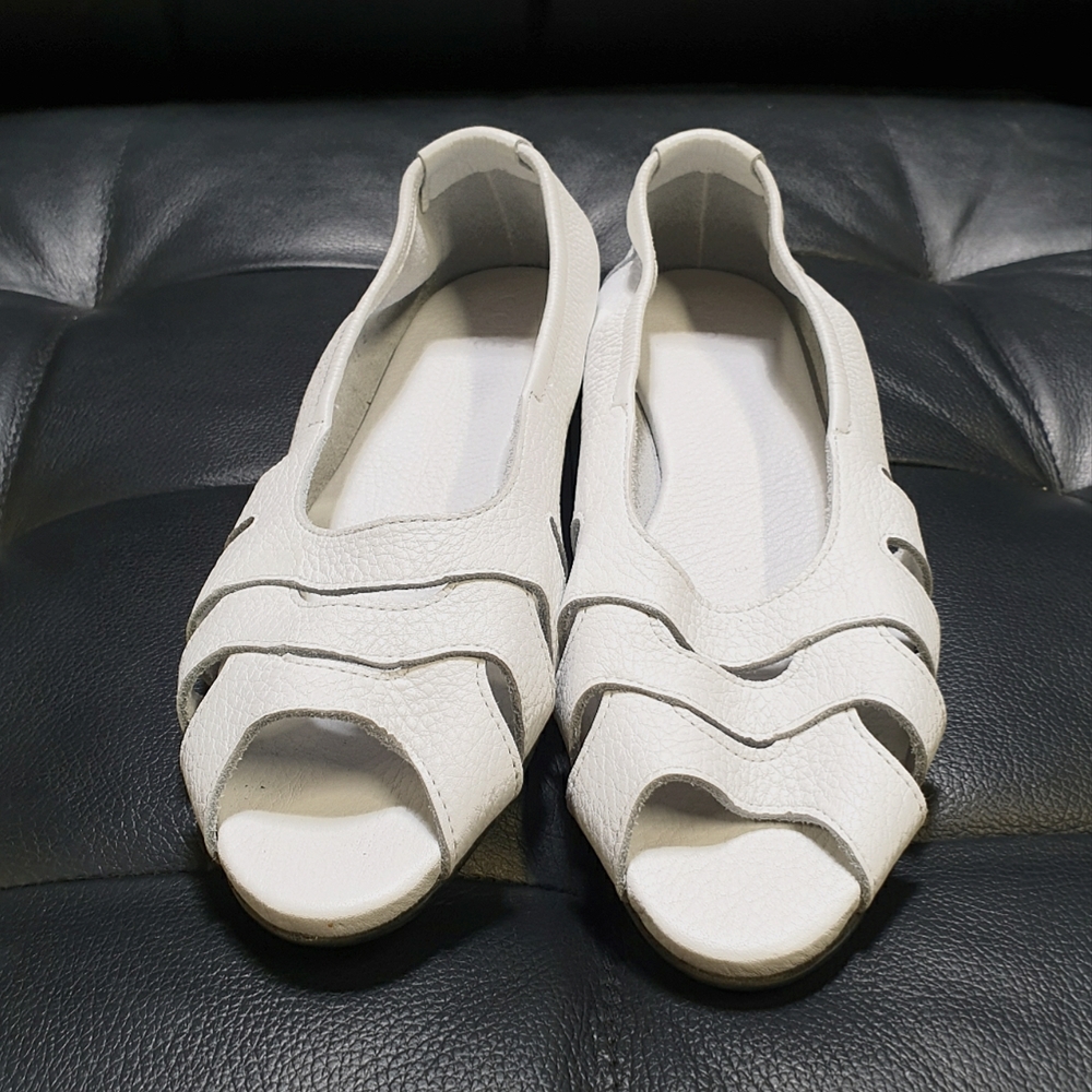 Arche Ninova Leather Flats Ballerina White - Picture 4 of 12